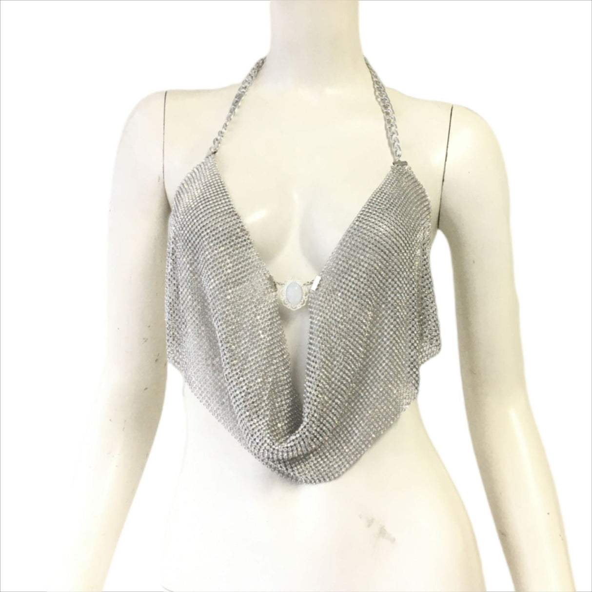 American Hot Top Metal Full Diamond Sexy Chain On Neck Sling