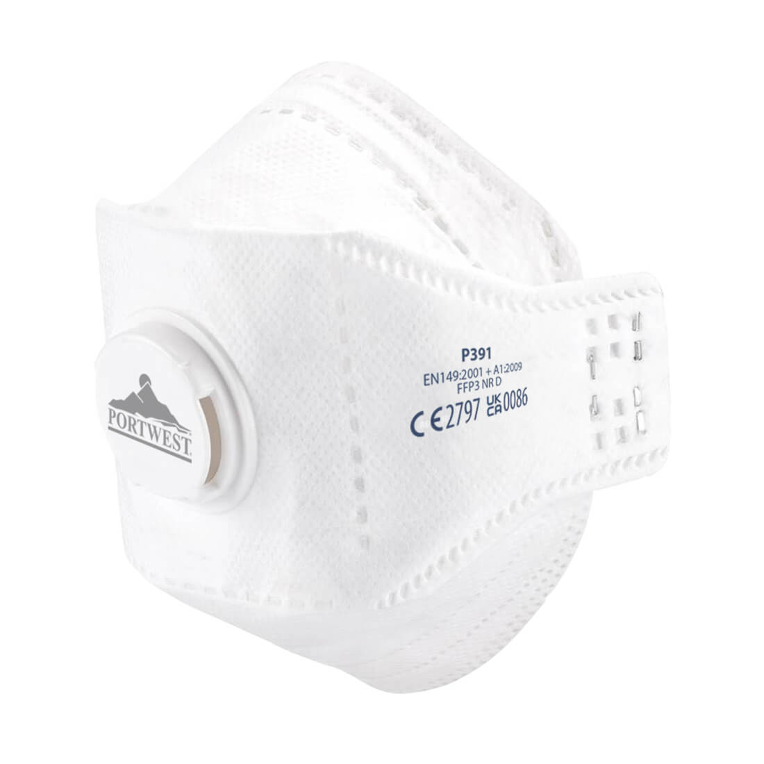 Portwest EAGLE FFP3 Valved Dolomite Fold Flat Respirator (Pk10)
