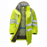 PULSAR P421 Hi-Vis Yellow Mesh Lined Waterproof Breathable Storm Coat