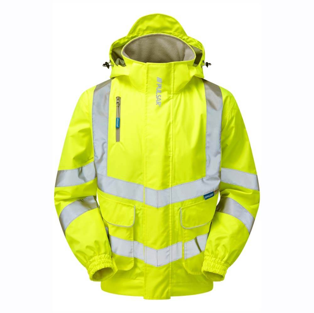 PULSAR P533 Hi-Vis Yellow Mesh Lined Waterproof Bomber Jacket