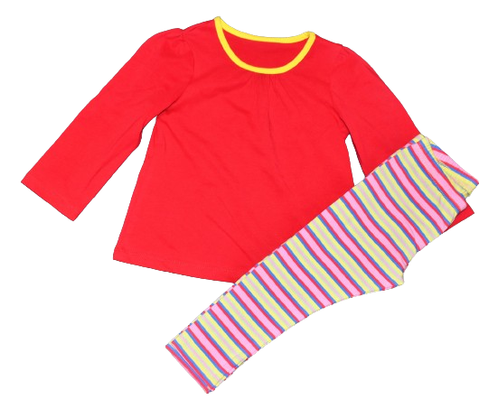 P691 RED STRIPE PLAIN PYJAMAS