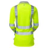 PULSAR P702 Ladies Hi-Vis Yellow Long Sleeve Polo Shirt