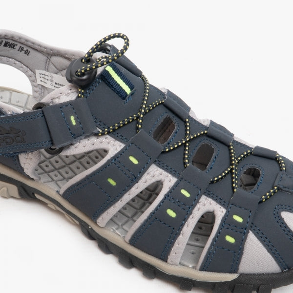 PDQ KEN Mens Sandals Navy Blue/Lime