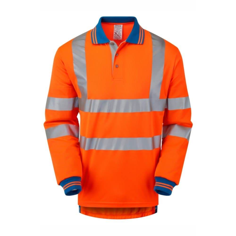 PULSAR PR470-CRS Hi-Vis Orange Cut Resistant Sleeve Polo Shirt