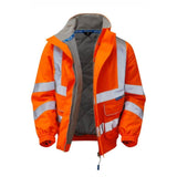 PULSAR PR496 Hi-Vis Orange Padded Bomber Jacket