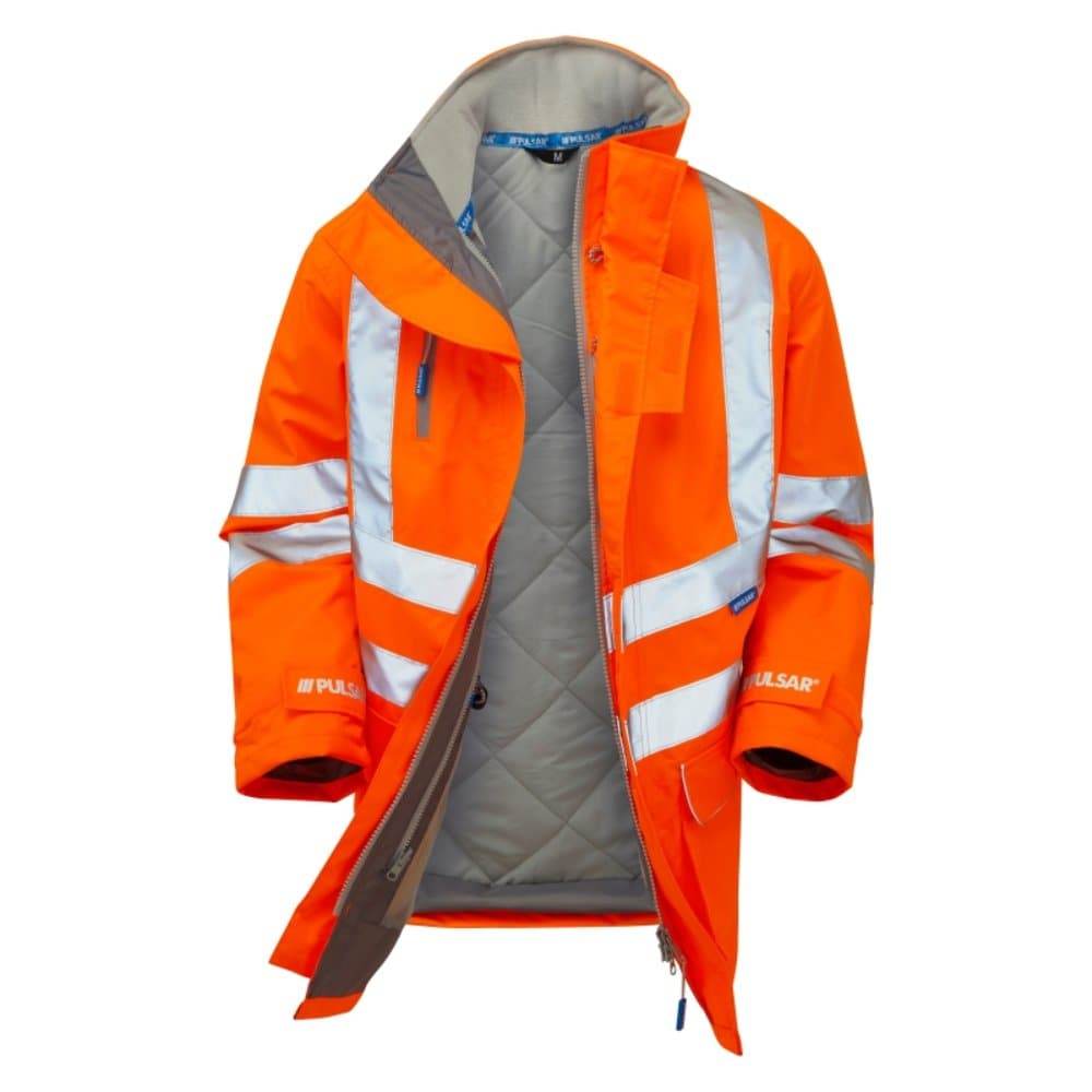 PULSAR PR502 Hi-Vis Orange Padded Storm Coat
