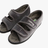 Padders LYDIA X Womens (6E Fit) Touch Fasten Slippers Grey