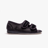Padders LYDIA X Womens (6E Fit) Touch Fasten Slippers Black