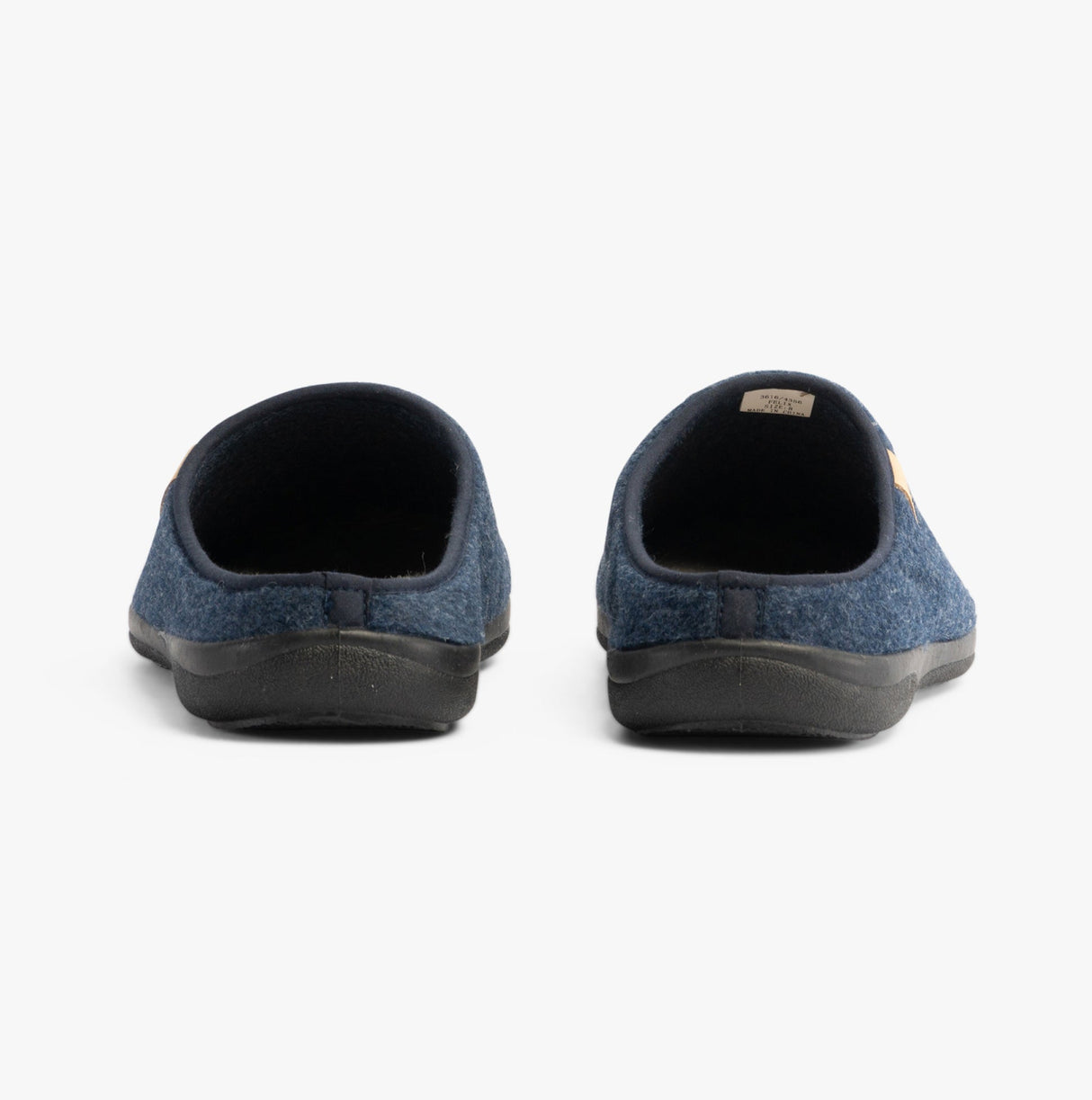 Padders FELIX Mens Mule Slippers Blue Felt