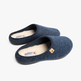 Padders FELIX Mens Mule Slippers Blue Felt