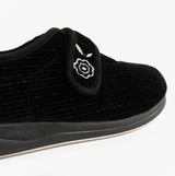 Padders CAMILLA Womens (2E Fit) Touch Fasten Slippers Black