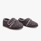 Padders REPOSE Womens (2E Fit) Full Slippers Charcoal