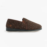 Padders ALBERT Mens (G Fit) Full Slipper Slippers Brown Tweed