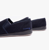 Padders ALBERT Mens (G Fit) Full Slippers Corduroy Navy