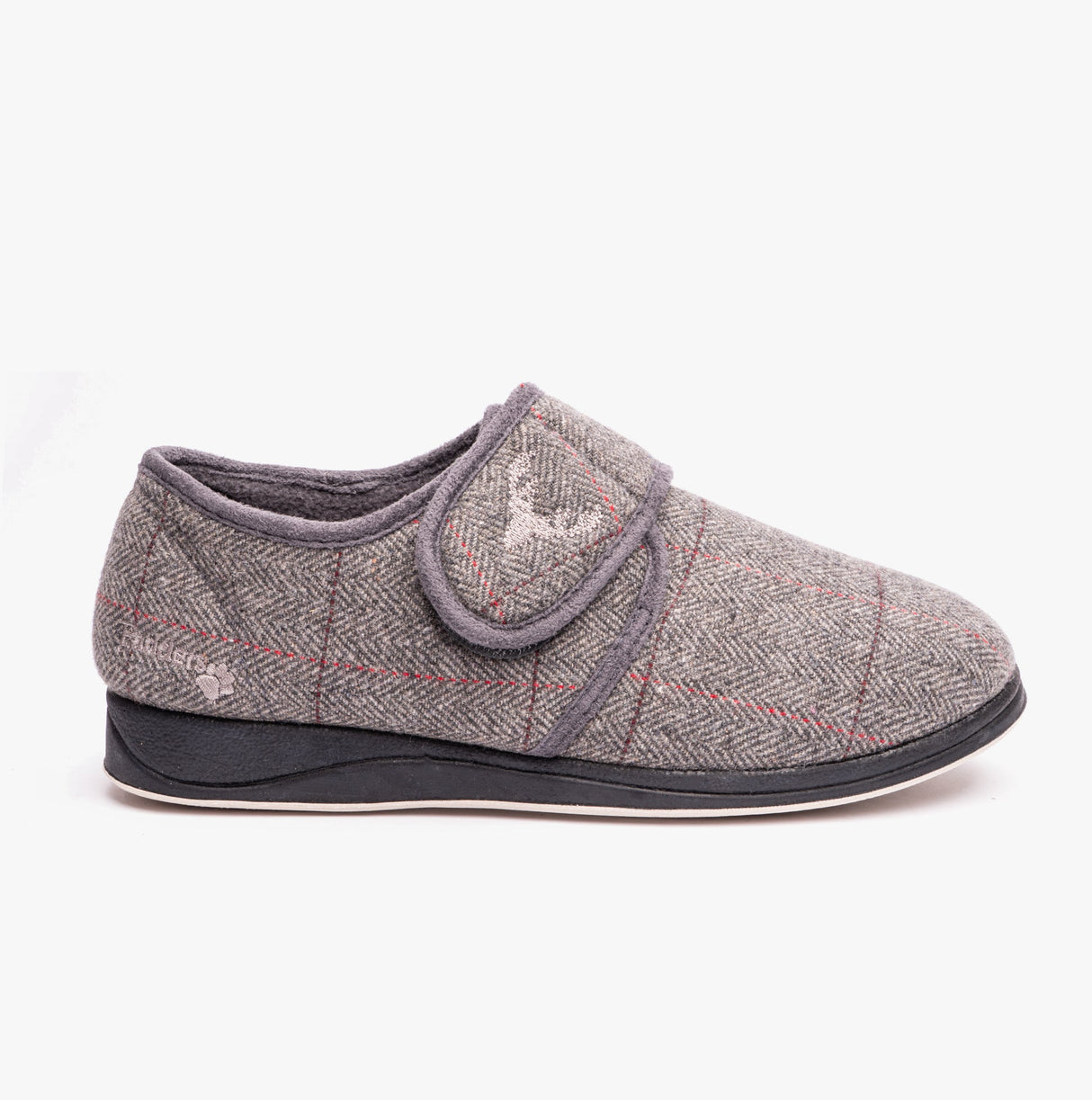Padders CHARLES Mens (G Fit) Slippers Grey Combi