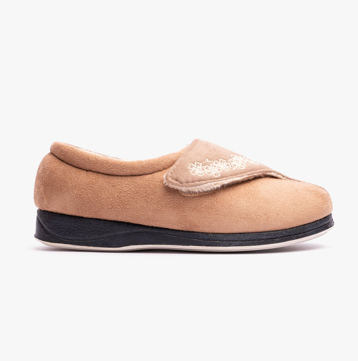 Padders HUG Womens (2E Fit) Touch Fasten Slippers Taupe