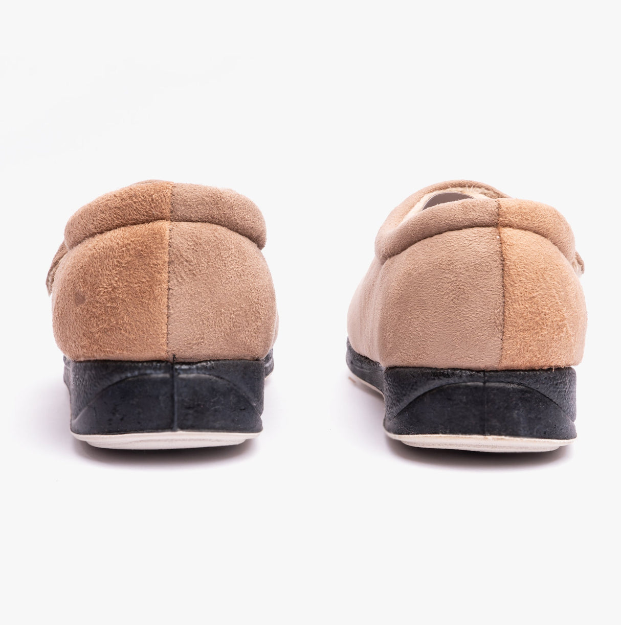 Padders HUG Womens (2E Fit) Touch Fasten Slippers Taupe