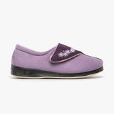 Padders HUG Womens (2E Fit) Touch Fasten Slippers Purple/Lavender