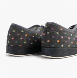 Padders CAMILLA Womens (2E Fit) Touch Fasten Polka Dot Slippers Grey/Multi