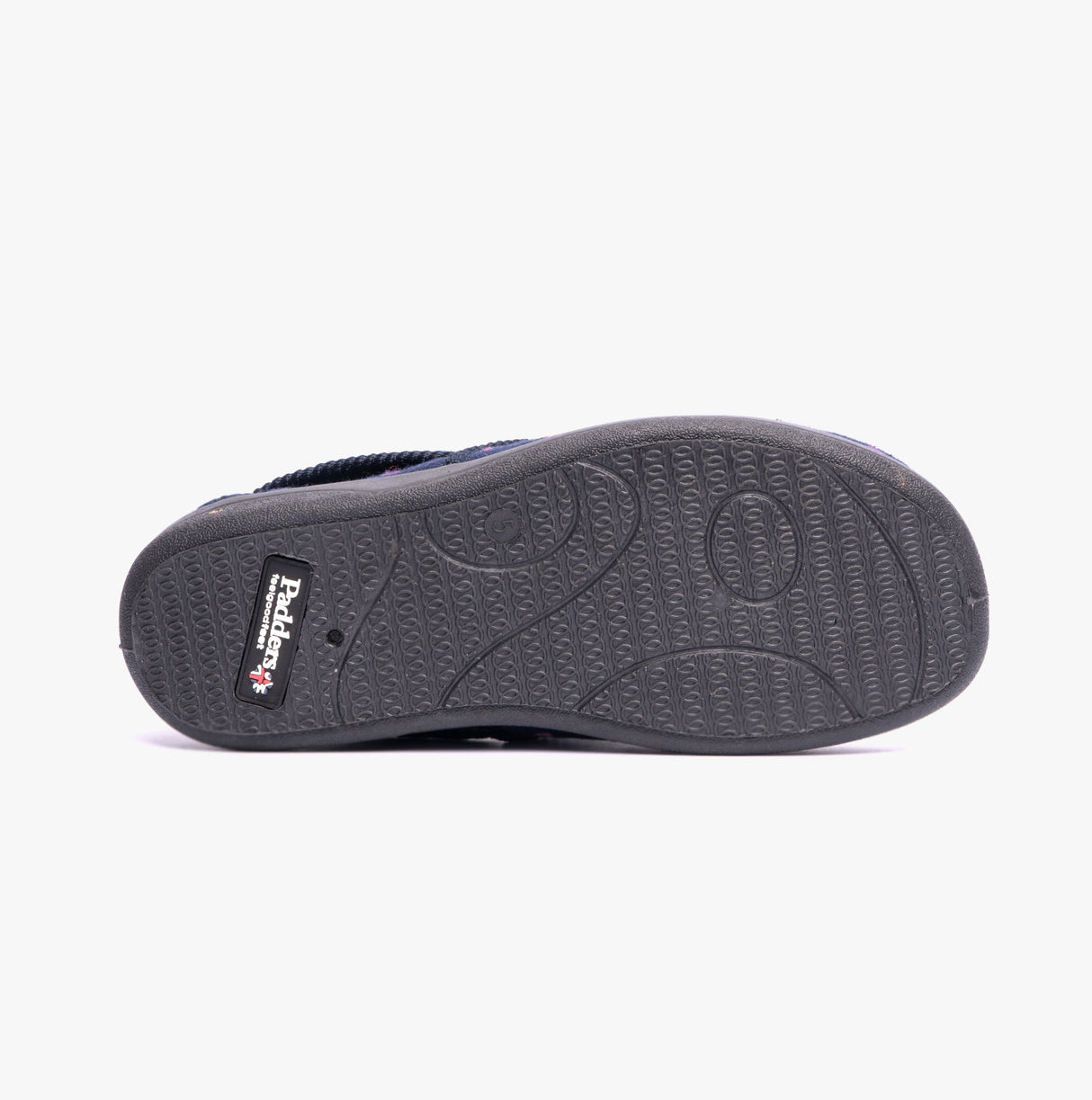 Padders MELLOW Womens (2E Fit) Full Slippers Navy Woven Spot