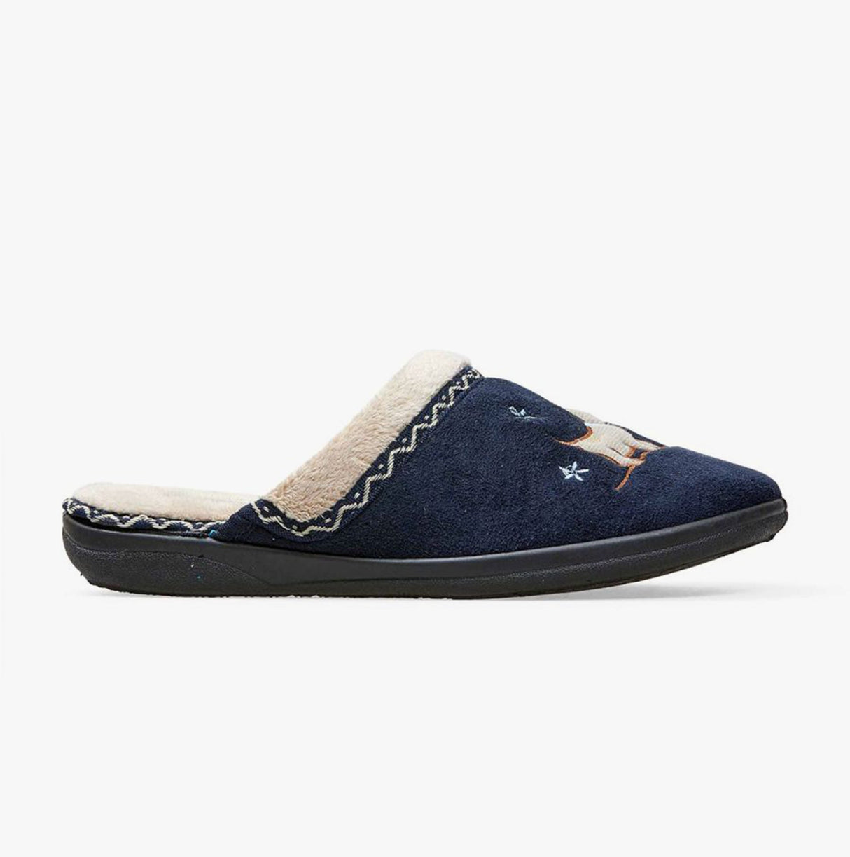 Padders SCOTTY Womens (2E Fit) Mule Slippers Navy