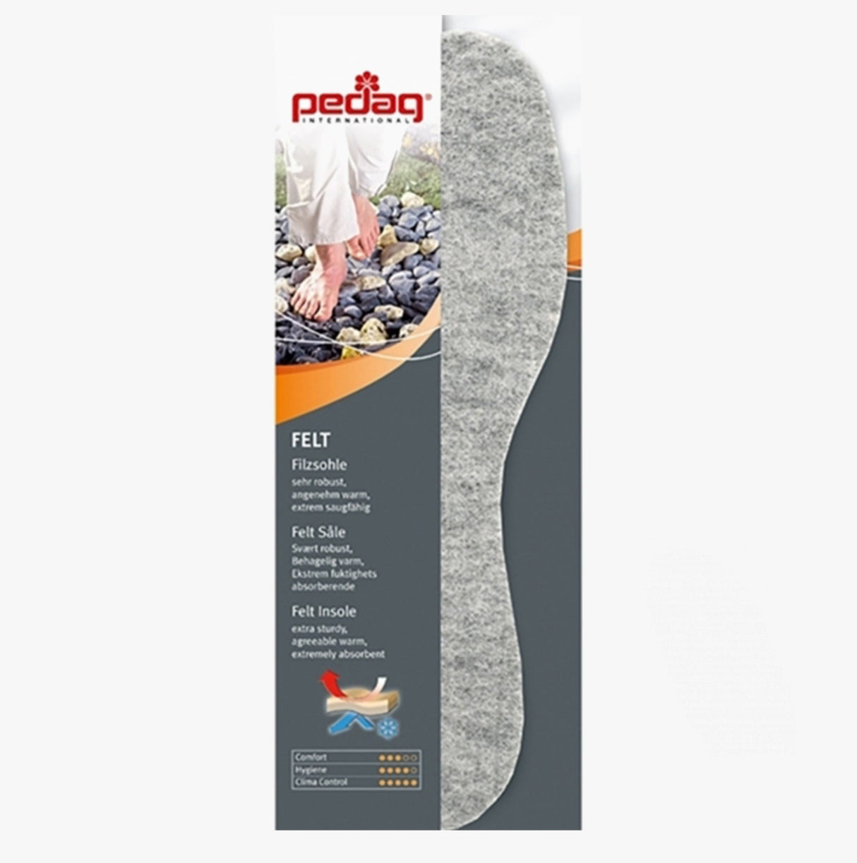 Pedag Unisex Felt Anti-Slip Boot Insoles