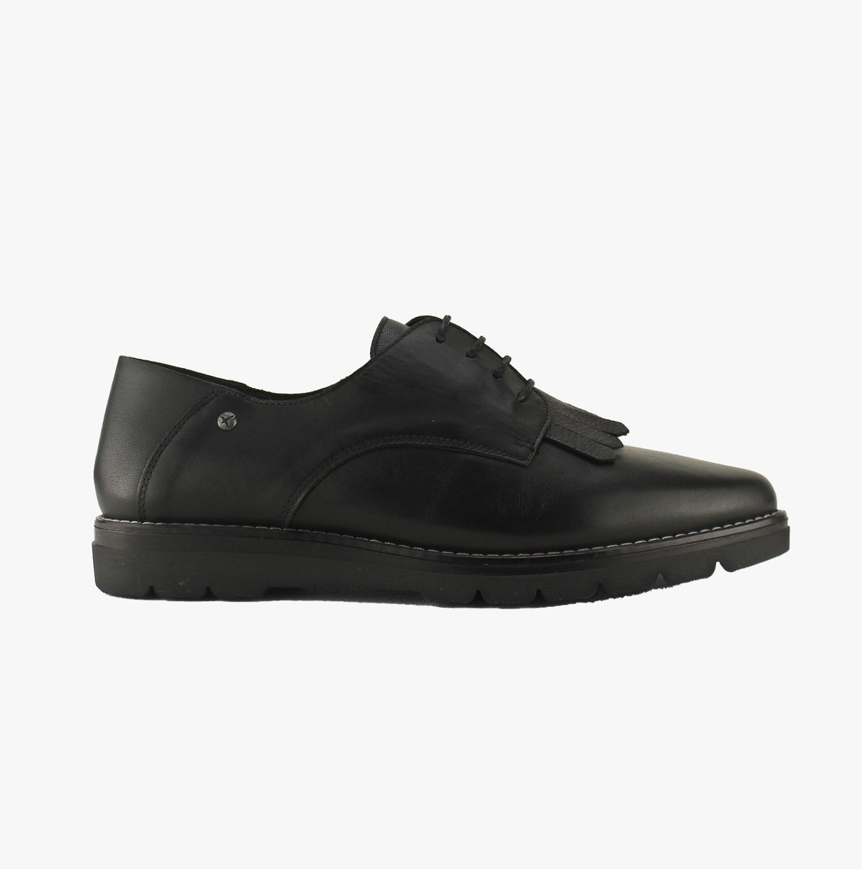 Pikolinos RIGA Womens Leather Flats Lace Up Shoes Black