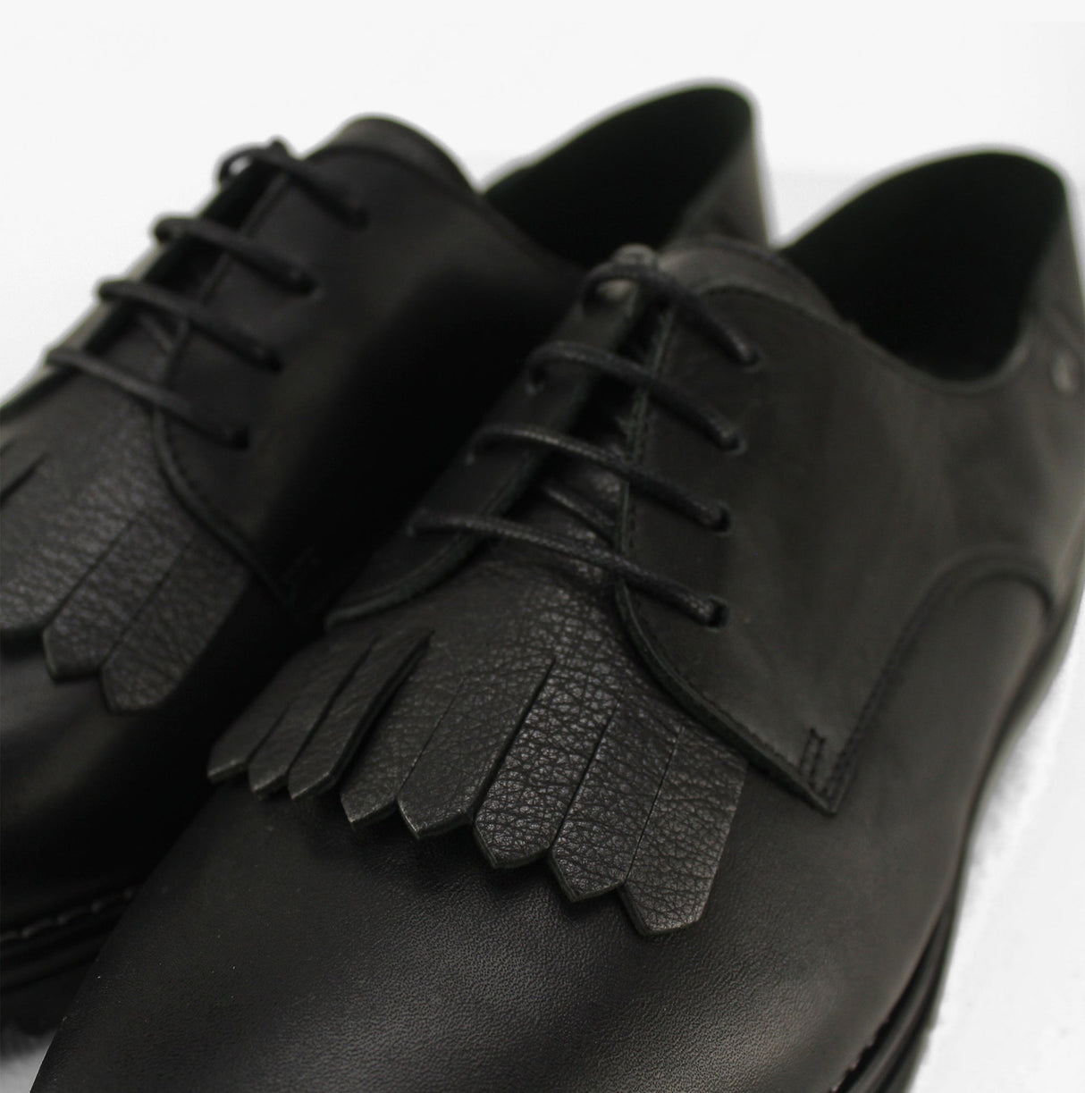 Pikolinos RIGA Womens Leather Flats Lace Up Shoes Black