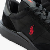 Polo Ralph Lauren TRAIN 89 Mens Trainers Triple Black/Red