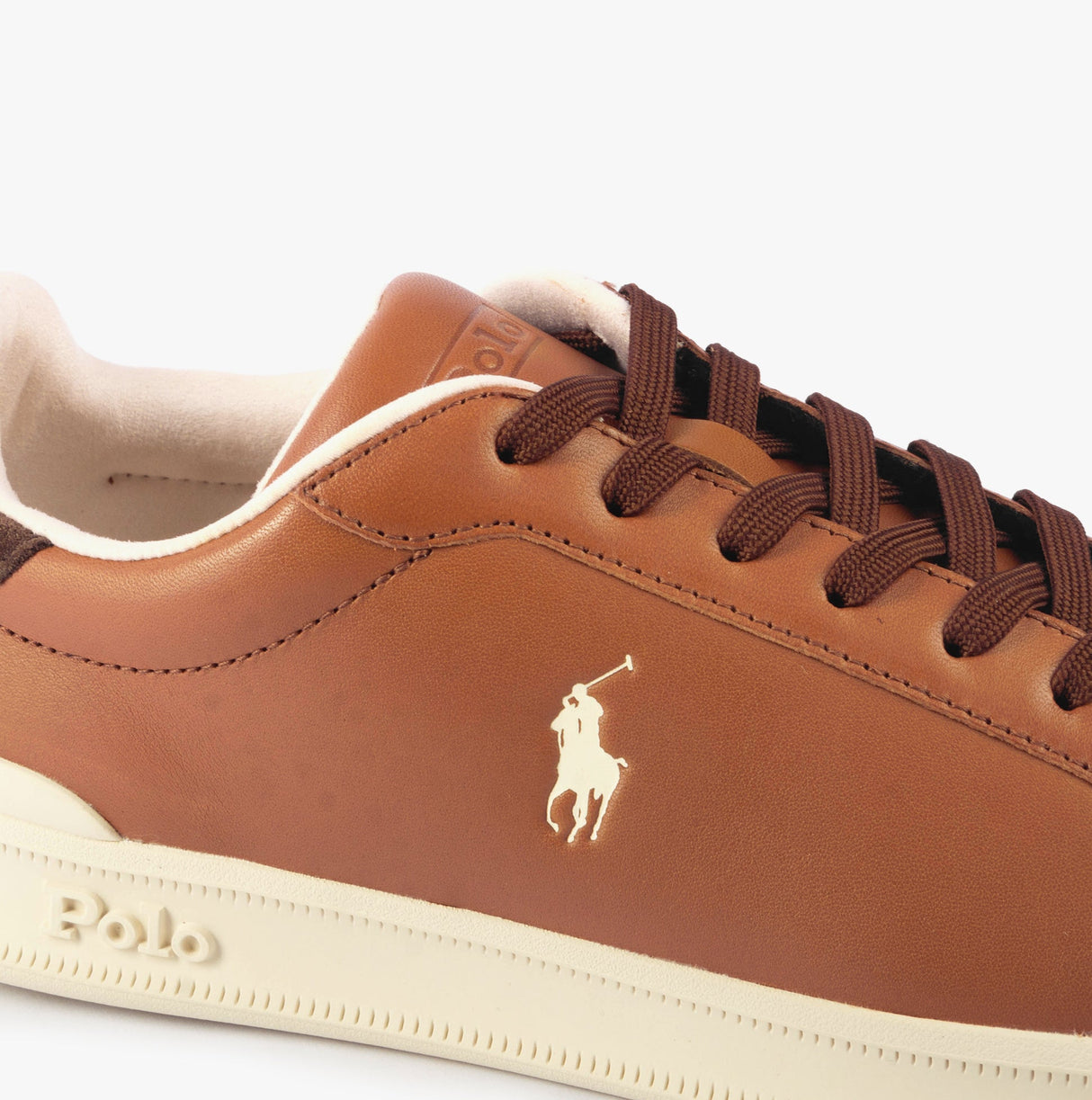 Polo Ralph Lauren HERITAGE COURT II Mens Trainers Tan/Ecru