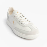 Polo Ralph Lauren Mens Bedford Lace Up Leather-Suede Trainer White