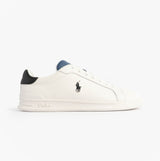 Polo Ralph Lauren Mens Heritage Court II Leather Trainer Off White/Blue