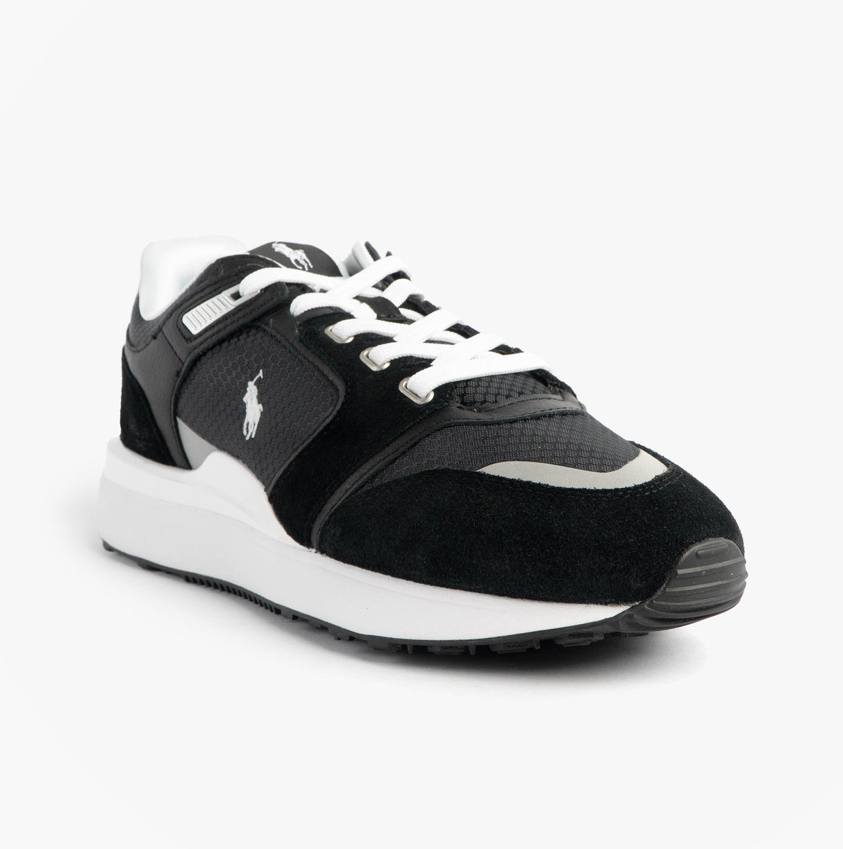 Polo Ralph Lauren Train 89 V2 Mens Suede Panelled Trainer Black/White