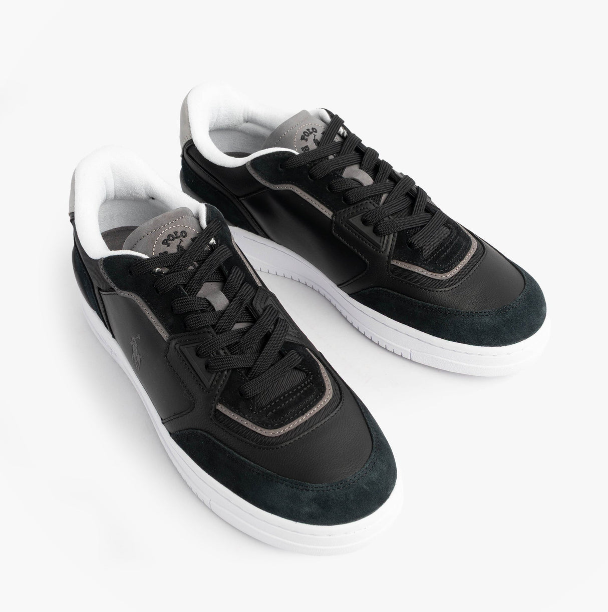 Polo Ralph Lauren Open Masters Mens Suede-Panelled Trainer Black