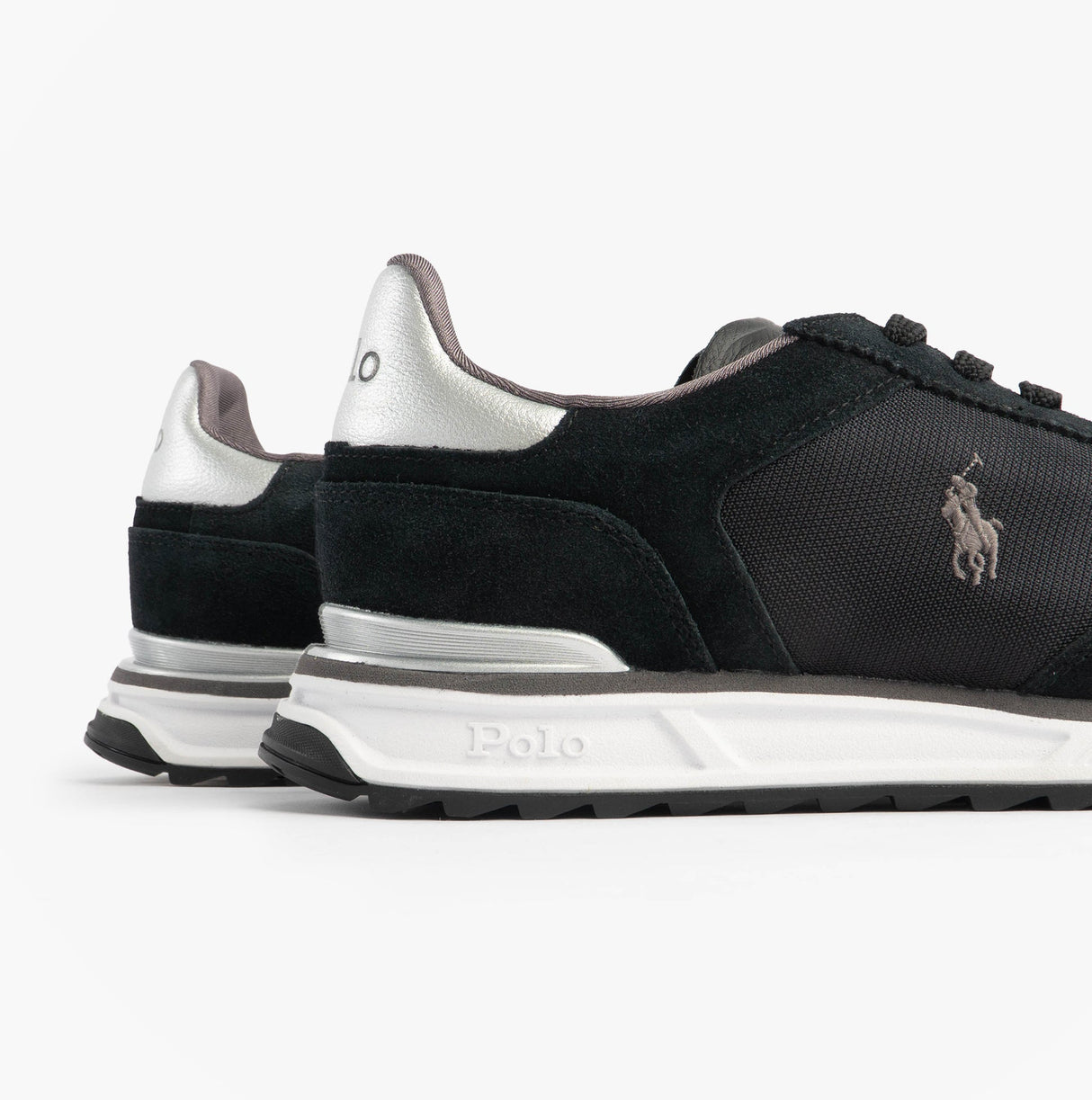 Polo Ralph Lauren Mens Varick Suede & Oxford Lace Up Trainer Black