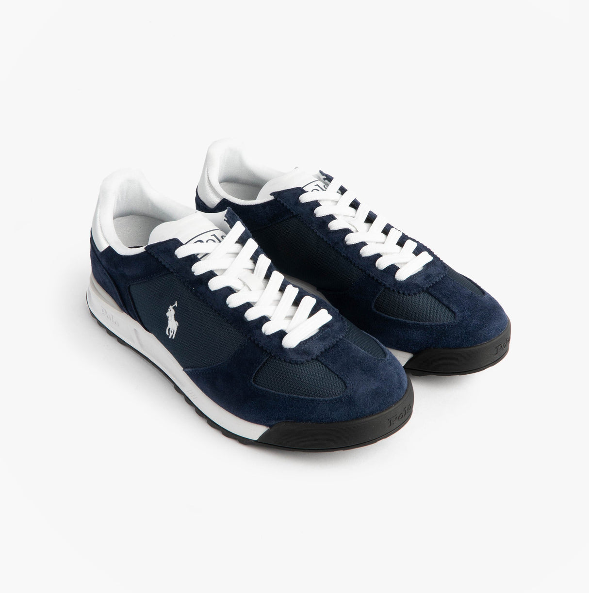 Polo Ralph Lauren Mens Varick Suede & Oxford Lace Up Trainer Navy