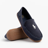 Polo Ralph Lauren BRENAN Mens Slippers Navy/Paper White
