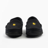 Polo Ralph Lauren BRENAN Mens Slippers Black Washed Twill/Gold
