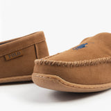 Polo Ralph Lauren BRENAN Mens Slippers Tan Washed Twill/Navy