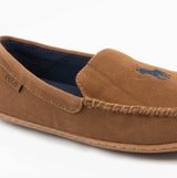 Polo Ralph Lauren BRENAN Mens Slippers Tan Washed Twill/Navy