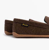 Polo Ralph Lauren BRENAN WOOL Mens Dress Shoe Slippers Brown/Cream