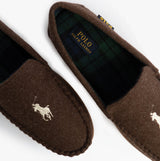 Polo Ralph Lauren BRENAN WOOL Mens Dress Shoe Slippers Brown/Cream