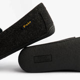 Polo Ralph Lauren BRENAN WOOL Mens Dress Shoe Slippers Black/Cream