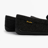 Polo Ralph Lauren BRENAN WOOL Mens Dress Shoe Slippers Black/Cream
