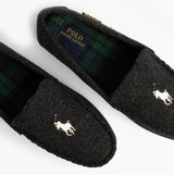 Polo Ralph Lauren BRENAN WOOL Mens Dress Shoe Slippers Black/Cream