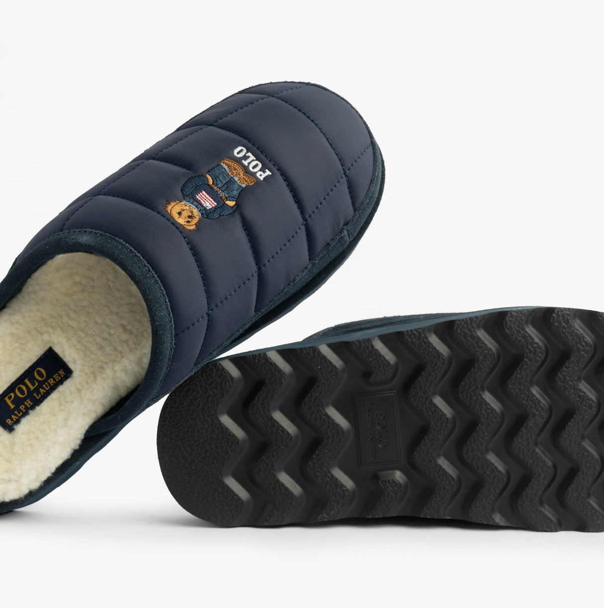 Polo Ralph Lauren READ BEAR Mens Mule Slippers Navy