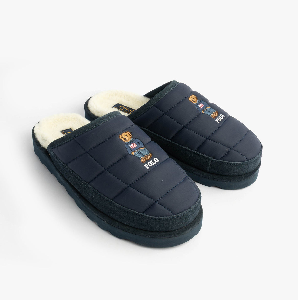 Polo Ralph Lauren READ BEAR Mens Mule Slippers Navy