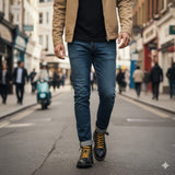 Popps 1961 MOD Mens Leather Monkey Boots Black