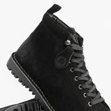 Popps 1961 MOD Mens Suede Monkey Boots Black