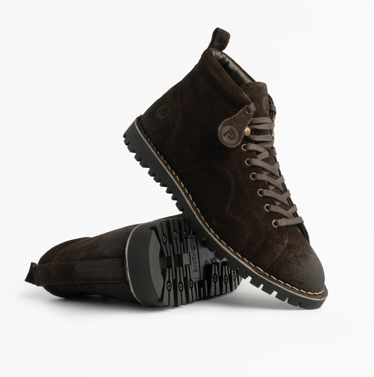 Popps 1961 MOD Mens Suede Monkey Boots Brown